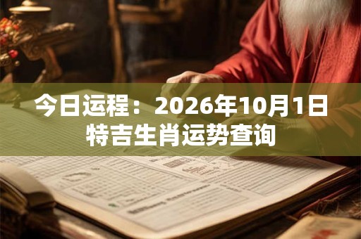今日运程：2026年10月1日特吉生肖运势查询