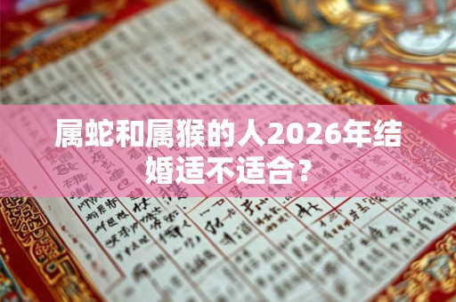 属蛇和属猴的人2026年结婚适不适合？