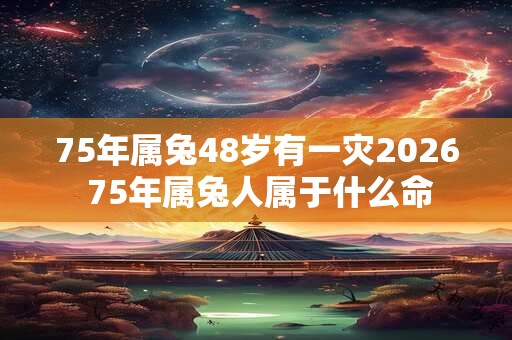 75年属兔48岁有一灾2026 75年属兔人属于什么命