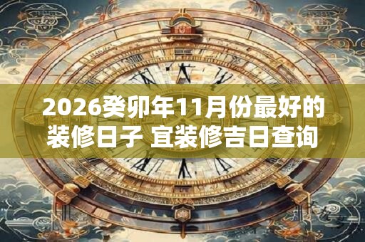 2026癸卯年11月份最好的装修日子 宜装修吉日查询 2026癸卯年11月份最好的装修日子 宜装修吉日查询