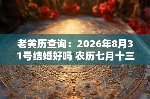 老黄历查询：2026年8月31号结婚好吗 农历七月十三宜嫁娶吗