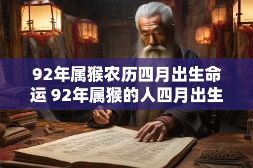 92年属猴农历四月出生命运 92年属猴的人四月出生的命运如何