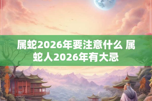 属蛇2026年要注意什么 属蛇人2026年有大忌