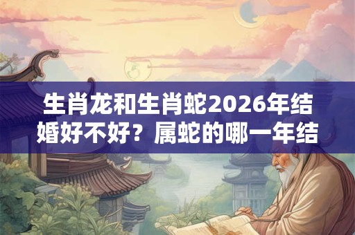生肖龙和生肖蛇2026年结婚好不好？属蛇的哪一年结婚最好？
