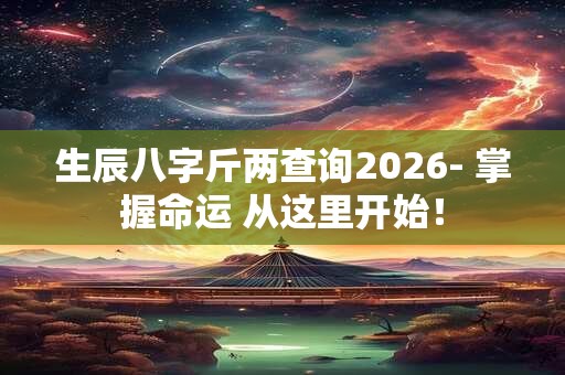 生辰八字斤两查询2026- 掌握命运 从这里开始！