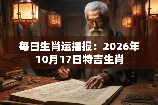 每日生肖运播报：2026年10月17日特吉生肖