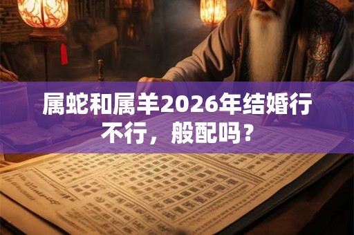 属蛇和属羊2026年结婚行不行，般配吗？