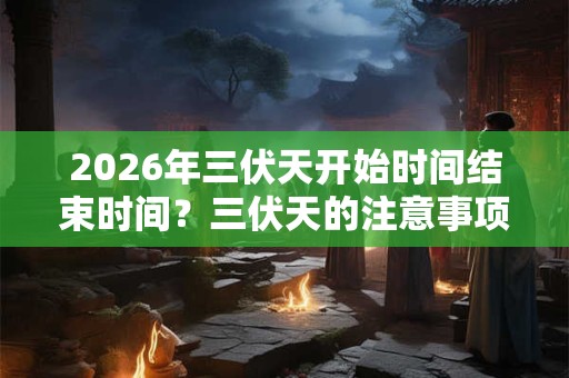 2026年三伏天开始时间结束时间？三伏天的注意事项？