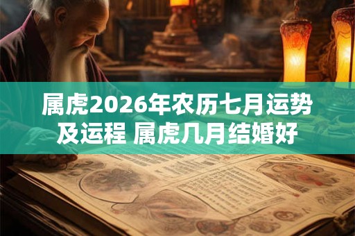 属虎2026年农历七月运势及运程 属虎几月结婚好