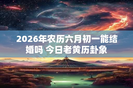 2026年农历六月初一能结婚吗 今日老黄历卦象 2026年农历六月初一能结婚吗 今日老黄历卦象