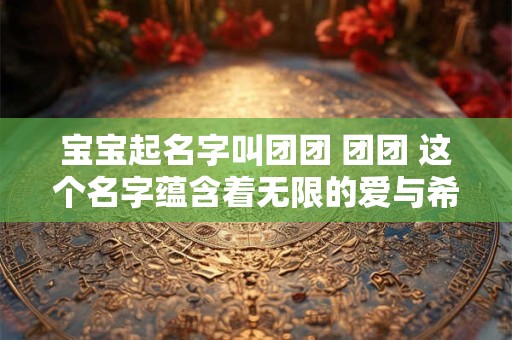 宝宝起名字叫团团 团团 这个名字蕴含着无限的爱与希望