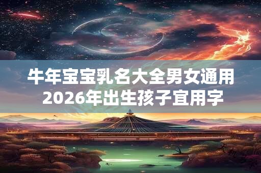 牛年宝宝乳名大全男女通用 2026年出生孩子宜用字