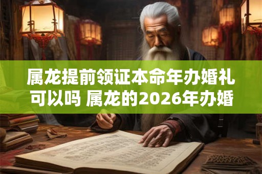 属龙提前领证本命年办婚礼可以吗 属龙的2026年办婚礼可以吗