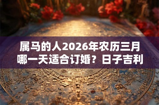 属马的人2026年农历三月哪一天适合订婚？日子吉利吗？