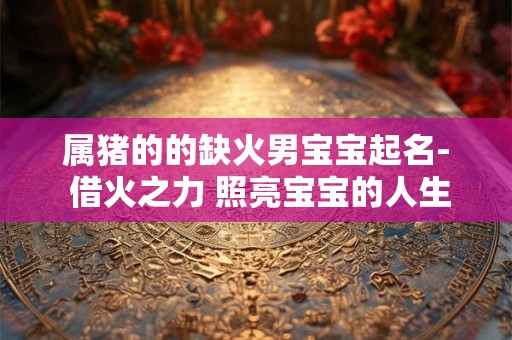 属猪的的缺火男宝宝起名- 借火之力 照亮宝宝的人生之路! 属猪的的缺火男宝宝起名- 借火之力 照亮宝宝的人生之路!