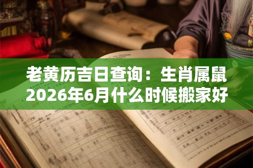 老黄历吉日查询：生肖属鼠2026年6月什么时候搬家好