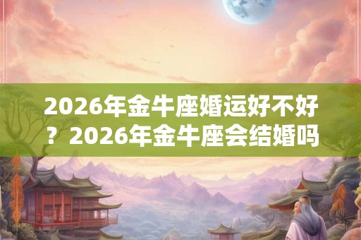 2026年金牛座婚运好不好？2026年金牛座会结婚吗？