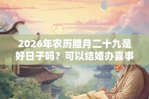 2026年农历腊月二十九是好日子吗？可以结婚办喜事吗？