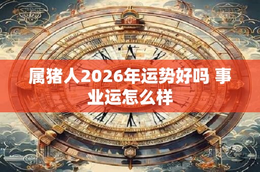 属猪人2026年运势好吗 事业运怎么样