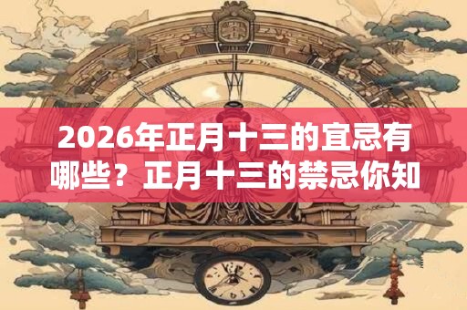 2026年正月十三的宜忌有哪些？正月十三的禁忌你知道吗？