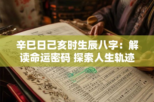 辛巳日己亥时生辰八字：解读命运密码 探索人生轨迹