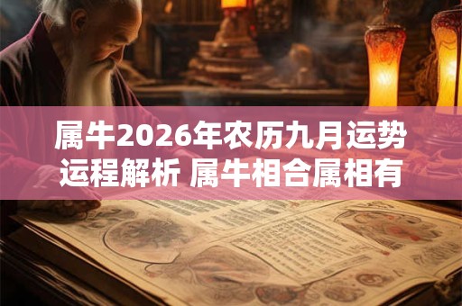 属牛2026年农历九月运势运程解析 属牛相合属相有哪些
