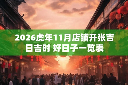 2026虎年11月店铺开张吉日吉时 好日子一览表