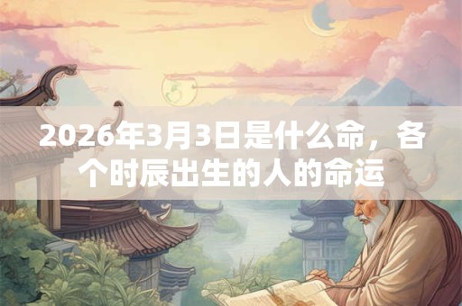 2026年3月3日是什么命，各个时辰出生的人的命运