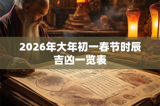 2026年大年初一春节时辰吉凶一览表