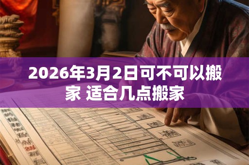 2026年3月2日可不可以搬家 适合几点搬家 2026年3月2日可不可以搬家 适合几点搬家