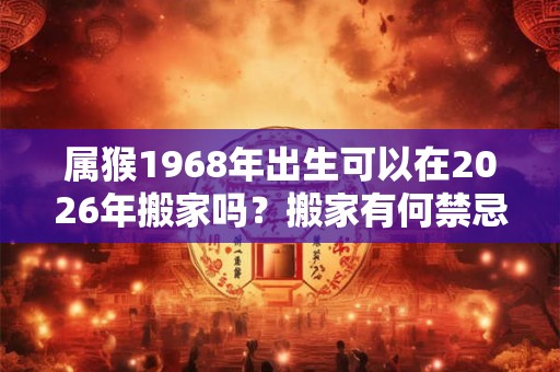 属猴1968年出生可以在2026年搬家吗？搬家有何禁忌？