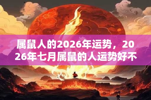 属鼠人的2026年运势，2026年七月属鼠的人运势好不好？