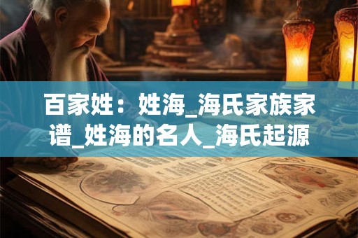 百家姓：姓海_海氏家族家谱_姓海的名人_海氏起源
