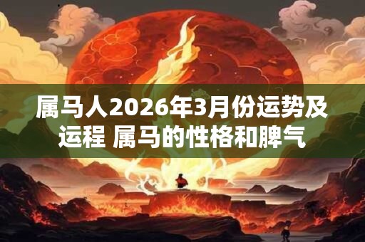 属马人2026年3月份运势及运程 属马的性格和脾气 属马人2026年3月份运势及运程 属马的性格和脾气