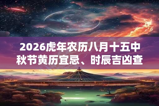 2026虎年农历八月十五中秋节黄历宜忌、时辰吉凶查询 2026虎年农历八月十五中秋节黄历宜忌、时辰吉凶查询