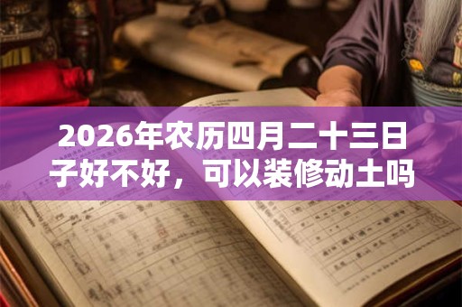 2026年农历四月二十三日子好不好,可以装修动土吗? 2026年农历四月二十三日子好不好,可以装修动土吗?