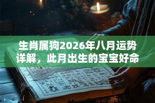 生肖属狗2026年八月运势详解,此月出生的宝宝好命吗? 生肖属狗2026年八月运势详解,此月出生的宝宝好命吗?