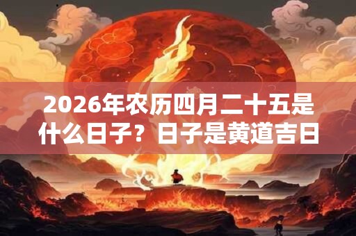 2026年农历四月二十五是什么日子？日子是黄道吉日吗？