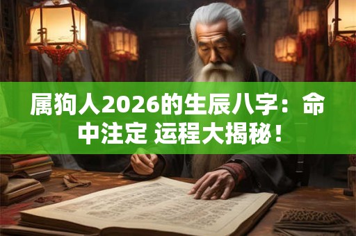 属狗人2026的生辰八字：命中注定 运程大揭秘！