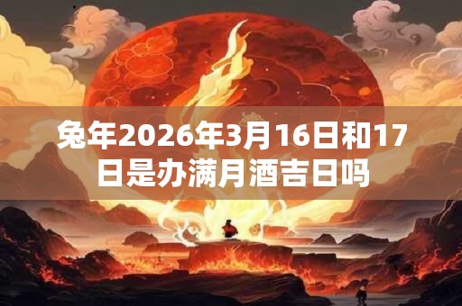 兔年2026年3月16日和17日是办满月酒吉日吗