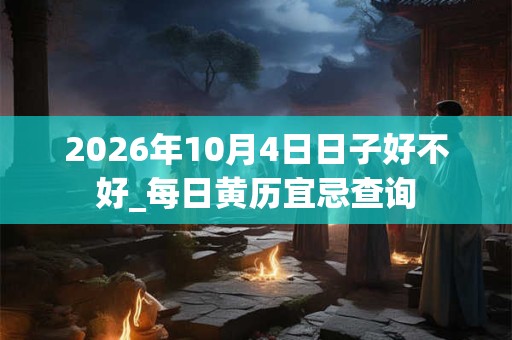 2026年10月4日日子好不好_每日黄历宜忌查询