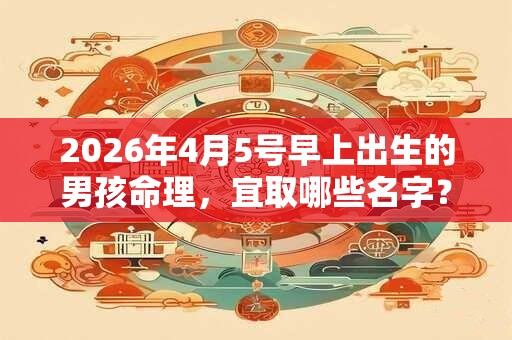2026年4月5号早上出生的男孩命理，宜取哪些名字？