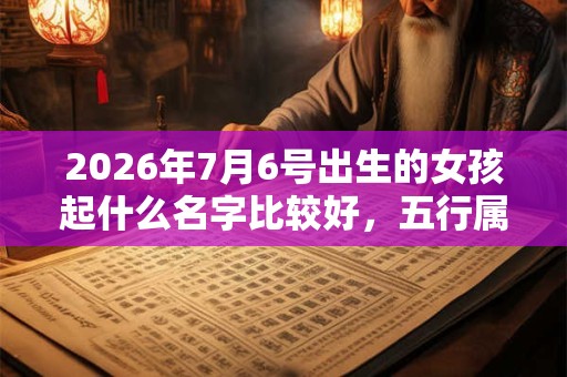 2026年7月6号出生的女孩起什么名字比较好，五行属什么