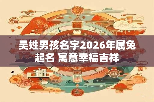 吴姓男孩名字2026年属兔起名 寓意幸福吉祥