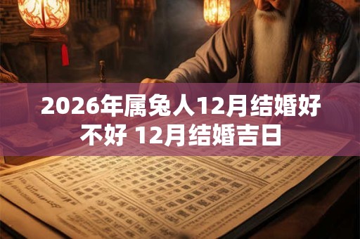 2026年属兔人12月结婚好不好 12月结婚吉日