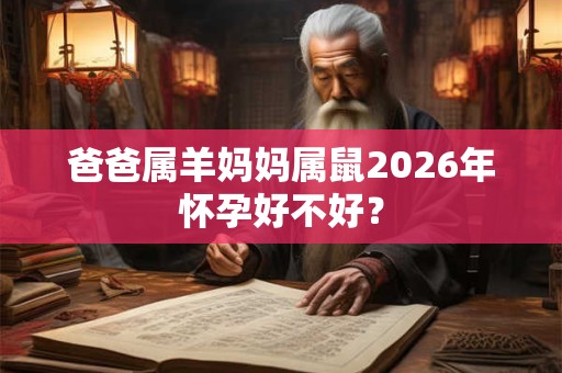 爸爸属羊妈妈属鼠2026年怀孕好不好? 爸爸属羊妈妈属鼠2026年怀孕好不好?