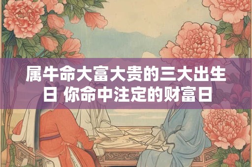 属牛命大富大贵的三大出生日 你命中注定的财富日