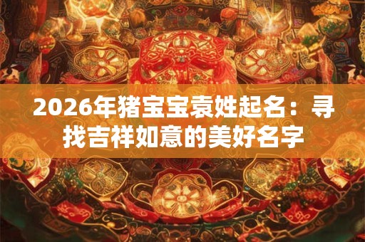 2026年猪宝宝袁姓起名：寻找吉祥如意的美好名字