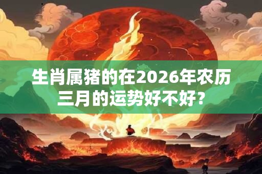 生肖属猪的在2026年农历三月的运势好不好? 生肖属猪的在2026年农历三月的运势好不好?
