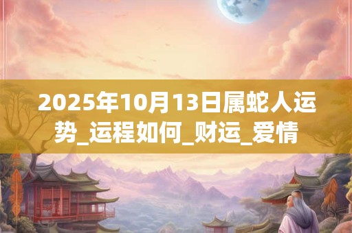 2025年10月13日属蛇人运势_运程如何_财运_爱情 2025年10月13日属蛇人运势_运程如何_财运_爱情